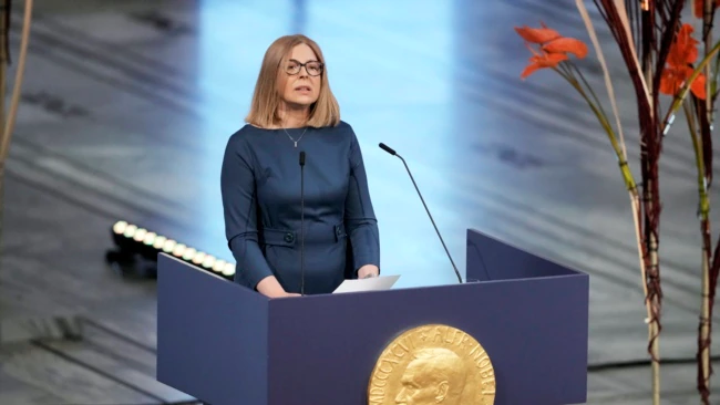 «Зараз у турме ўся Беларусь». Поўны тэкст Нобэлеўскай лекцыі Алеся Бяляцкага, якую ў Осла прачытала ягоная жонка Натальля Пінчук