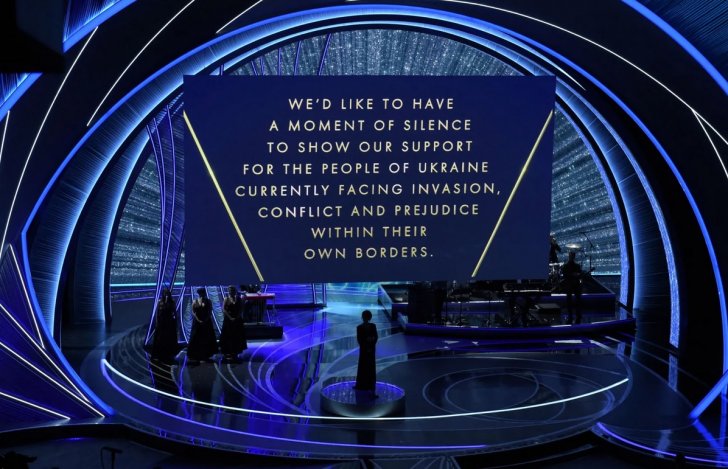 На цырымоніі «Оскар» аб'явілі хвіліну маўчання ў падтрымку Украіны