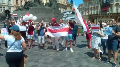 Акцыя беларускай салідарнасьці ў Празе 