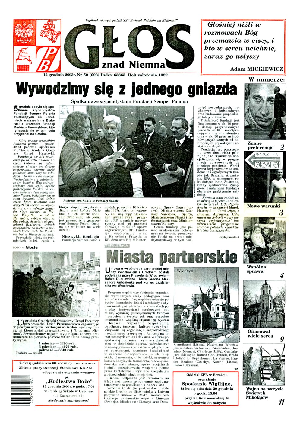 Głos znad Niemna 50 (603) 2003