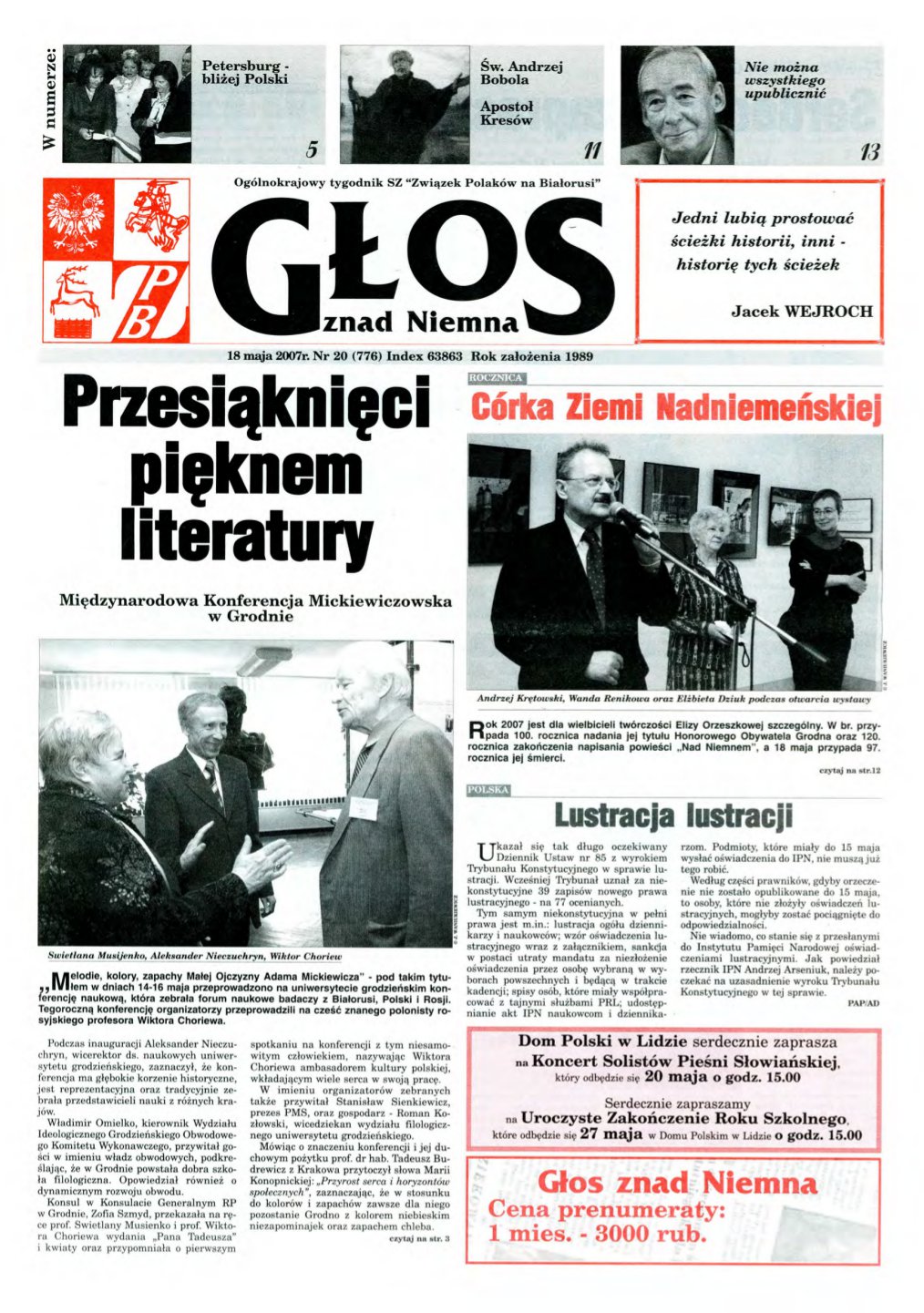 Głos znad Niemna 20 (776) 2007