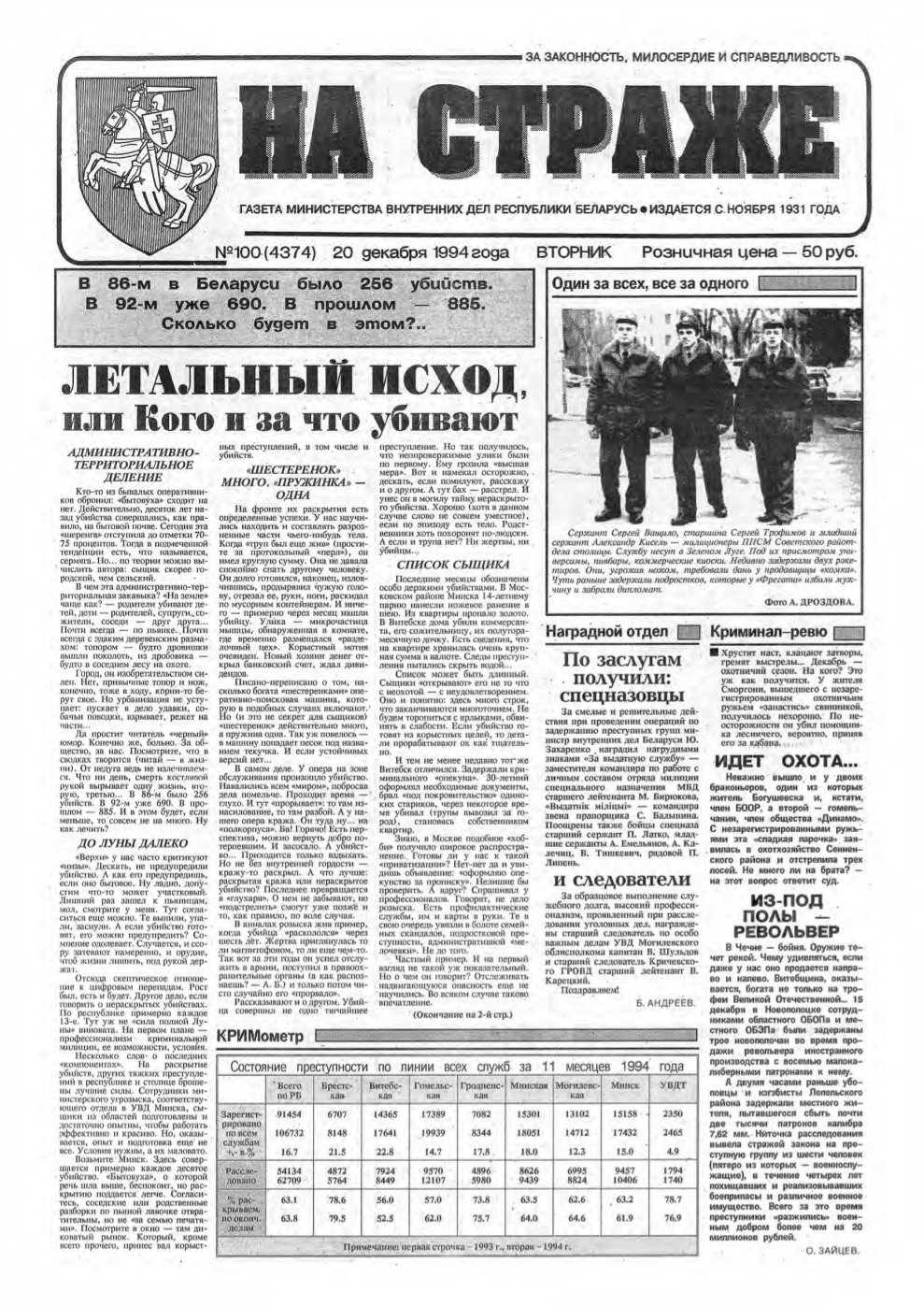 На страже 100 (4374) 1994