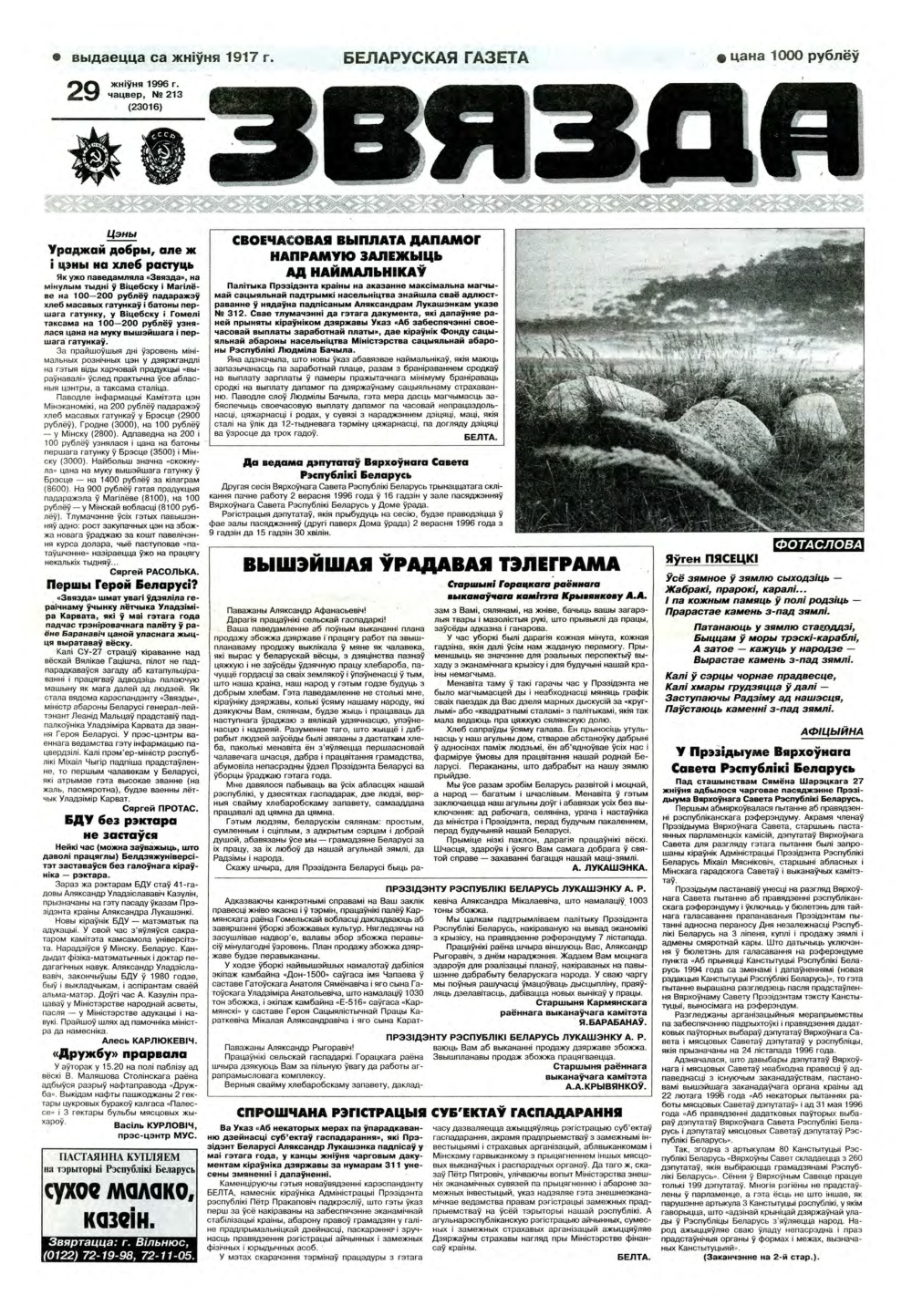 Звязда 213 (23016) 1996