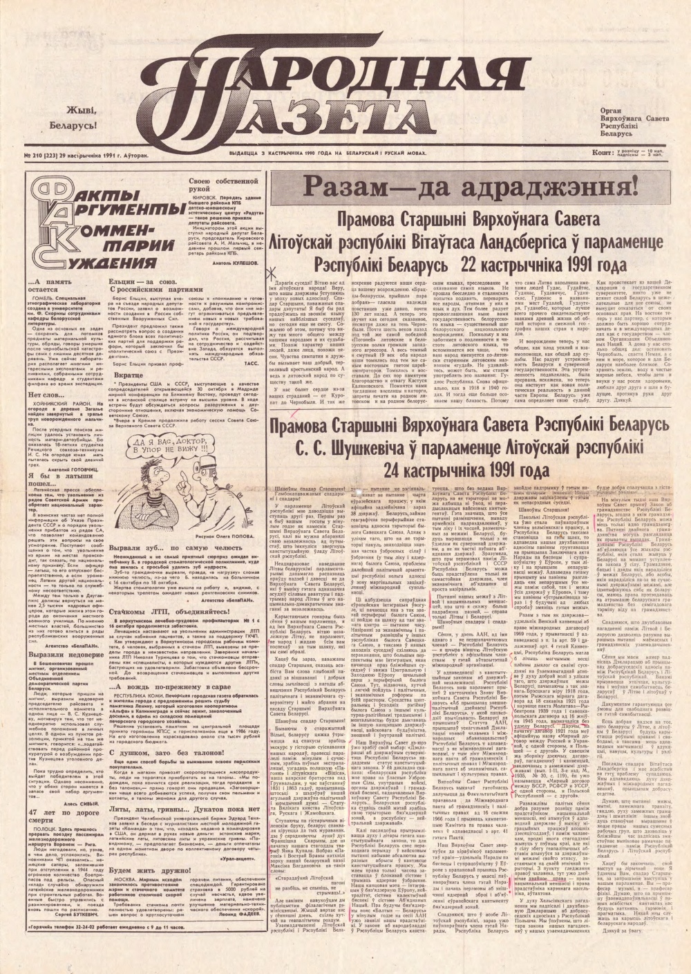 Народная газета 210 (223) 1991