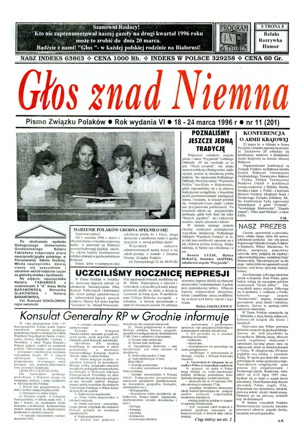 Głos znad Niemna 11 (201) 1996