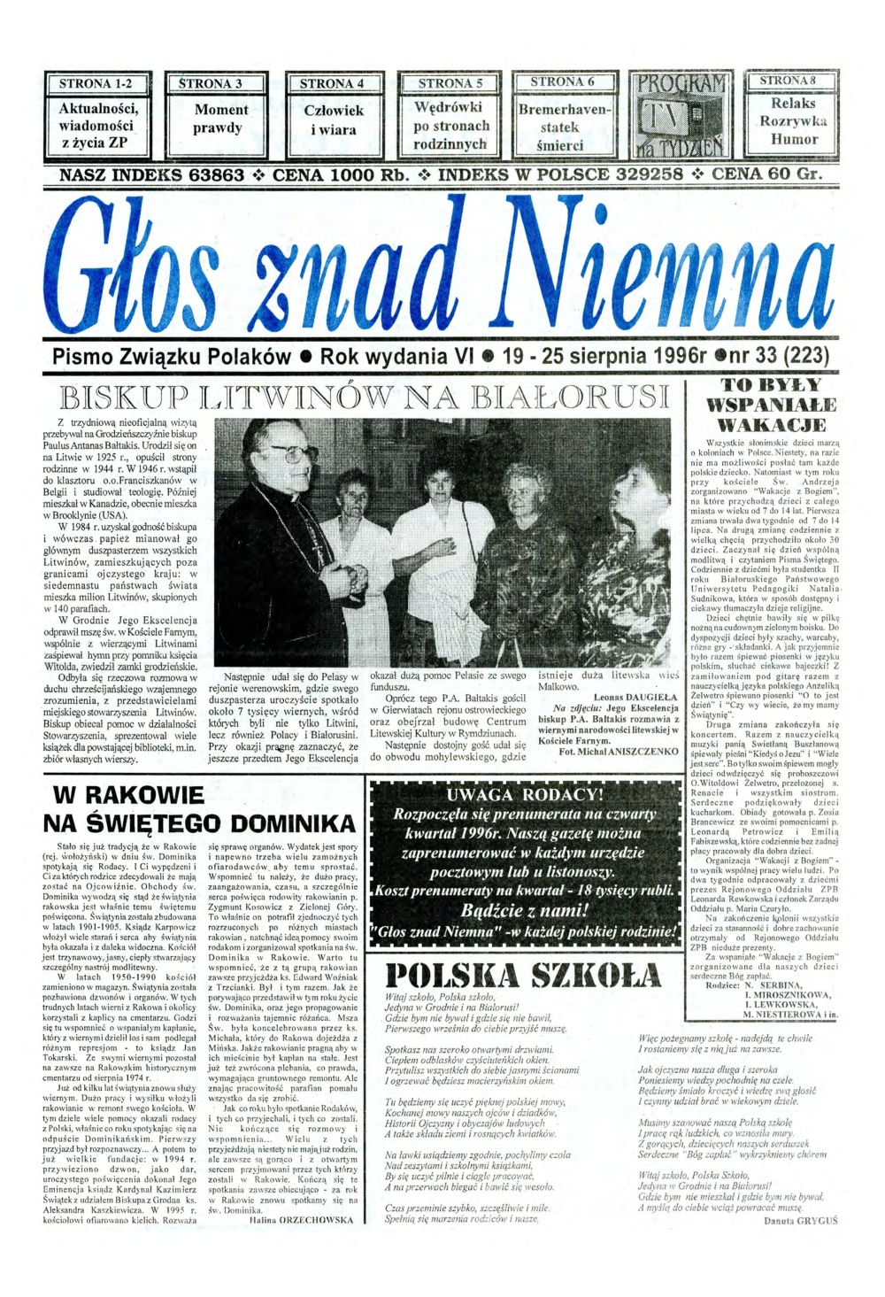 Głos znad Niemna 33 (223) 1996