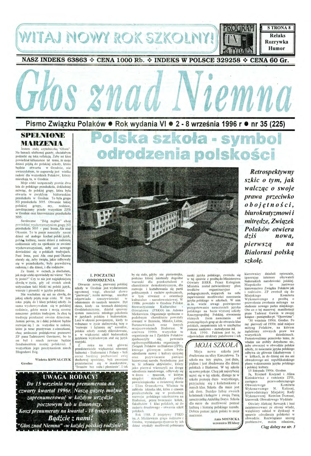 Głos znad Niemna 35 (225) 1996
