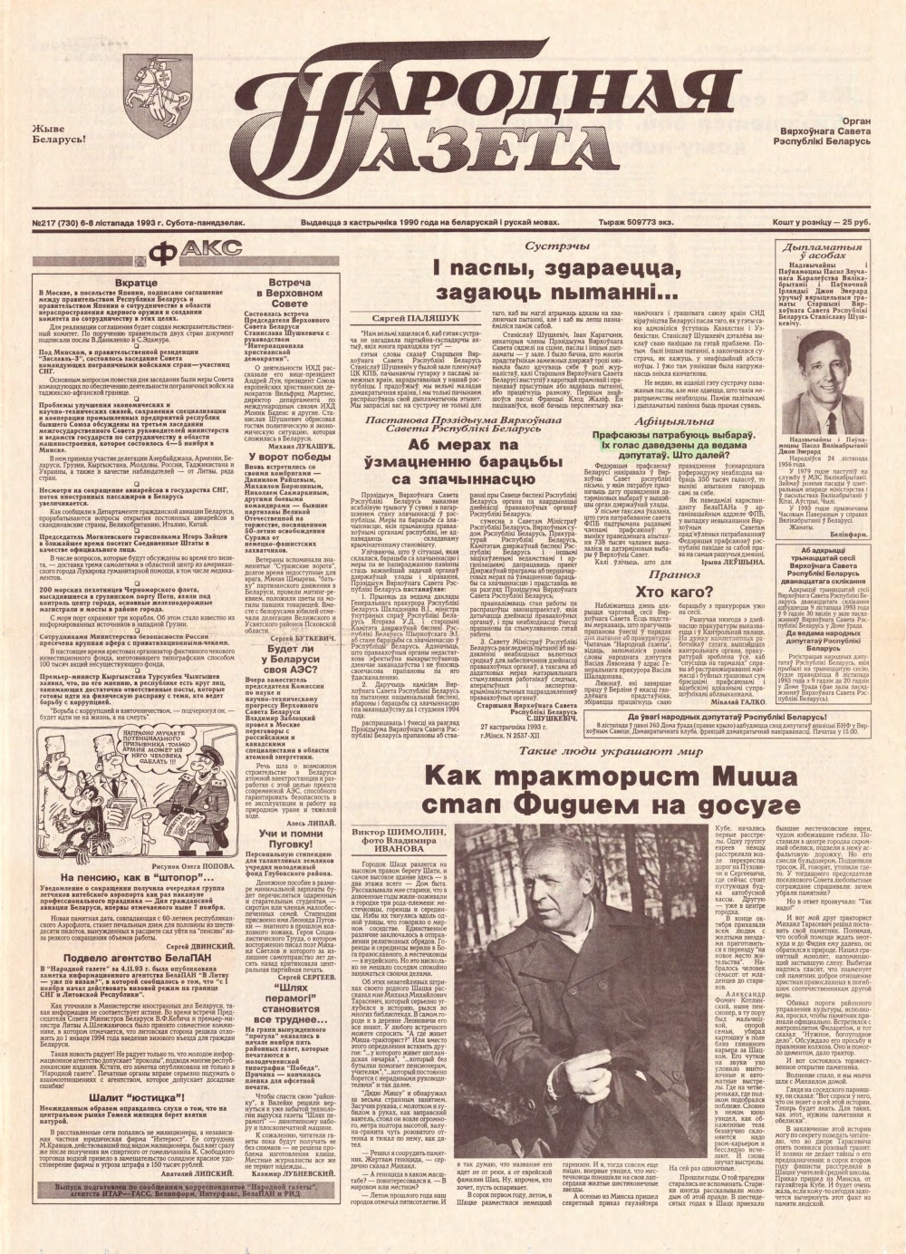 Народная газета 217 (730) 1993