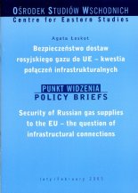 Bezpieczeństwo dostaw rosyjskiego gazu do UE = Security of Russian gas supplies to the EU